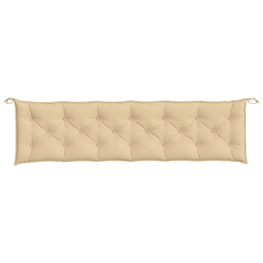 Tuinbankkussens 2 st 200x50x7 cm stof gemêleerd beige