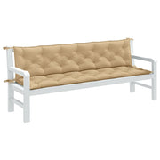 Tuinbankkussens 2 st 200x50x7 cm gemêleerd beige