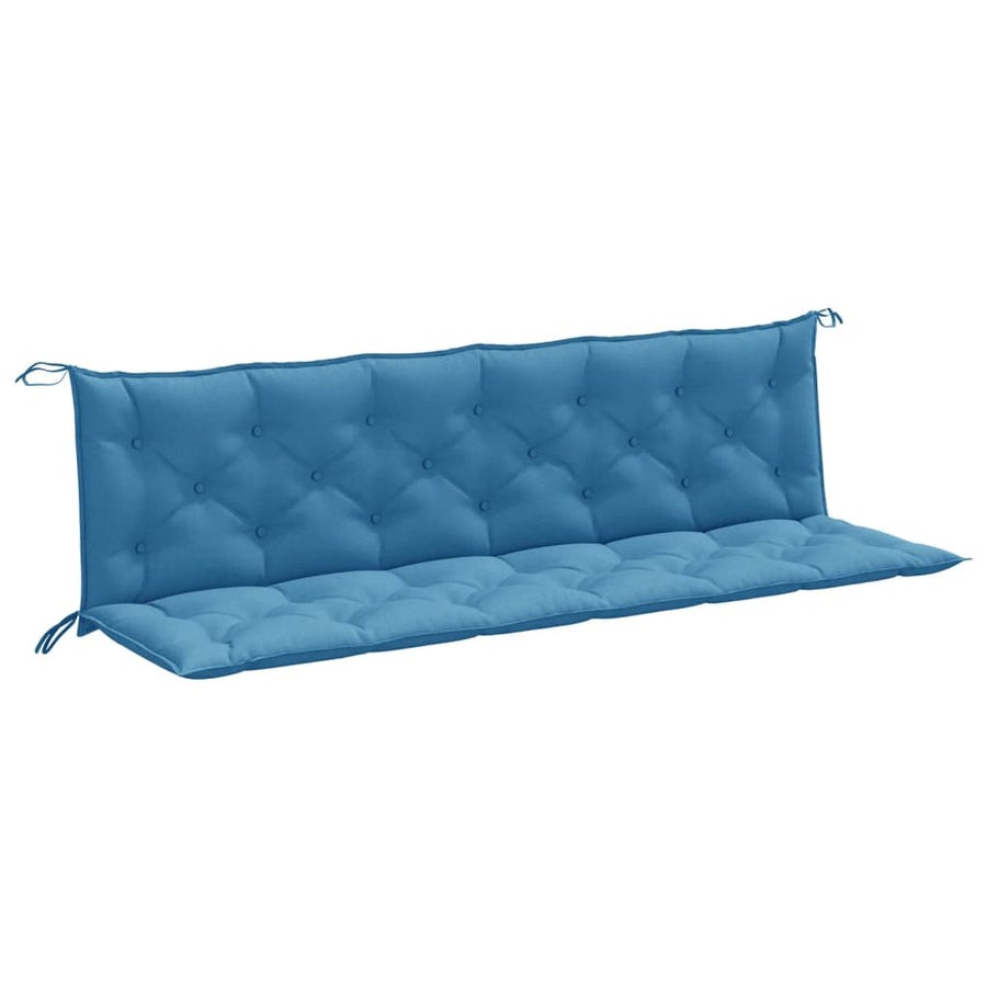 Tuinbankkussens 2 st 200x50x7 cm stof gemêleerd blauw