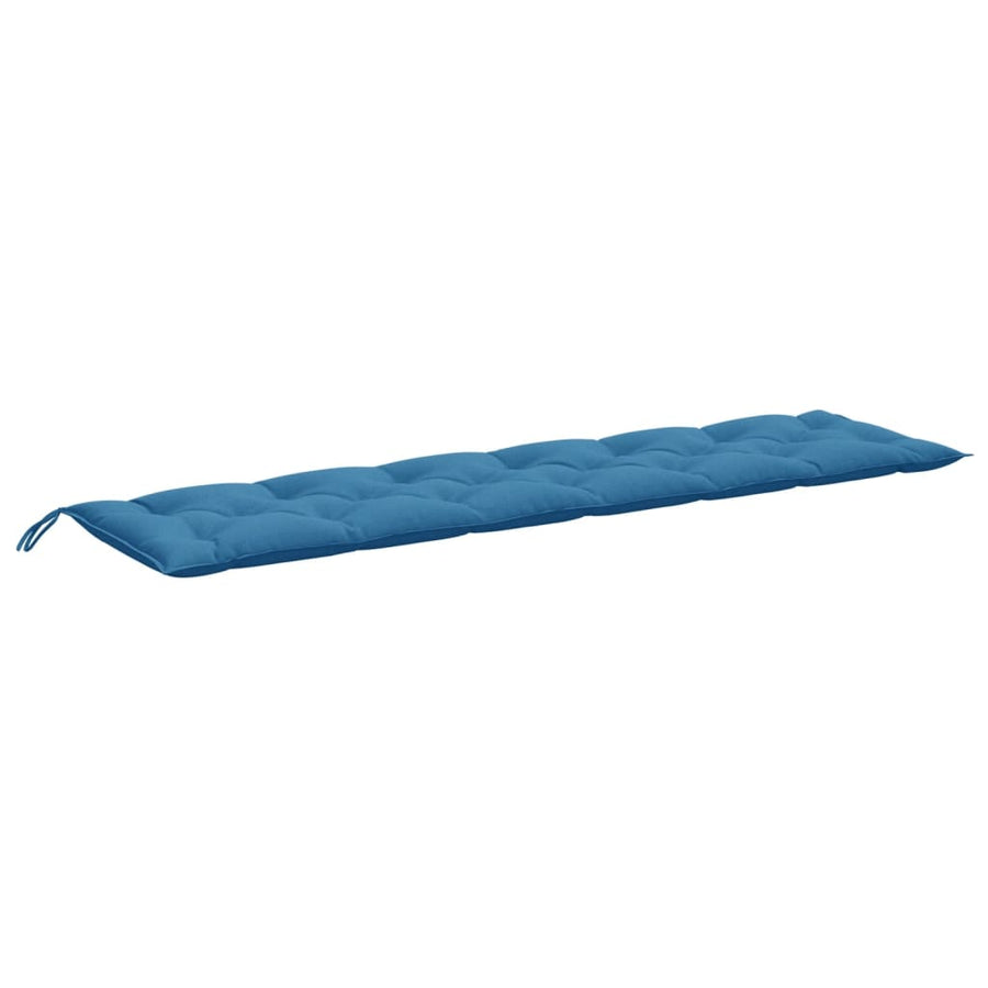 Tuinbankkussens 2 st 200x50x7 cm stof gemêleerd blauw