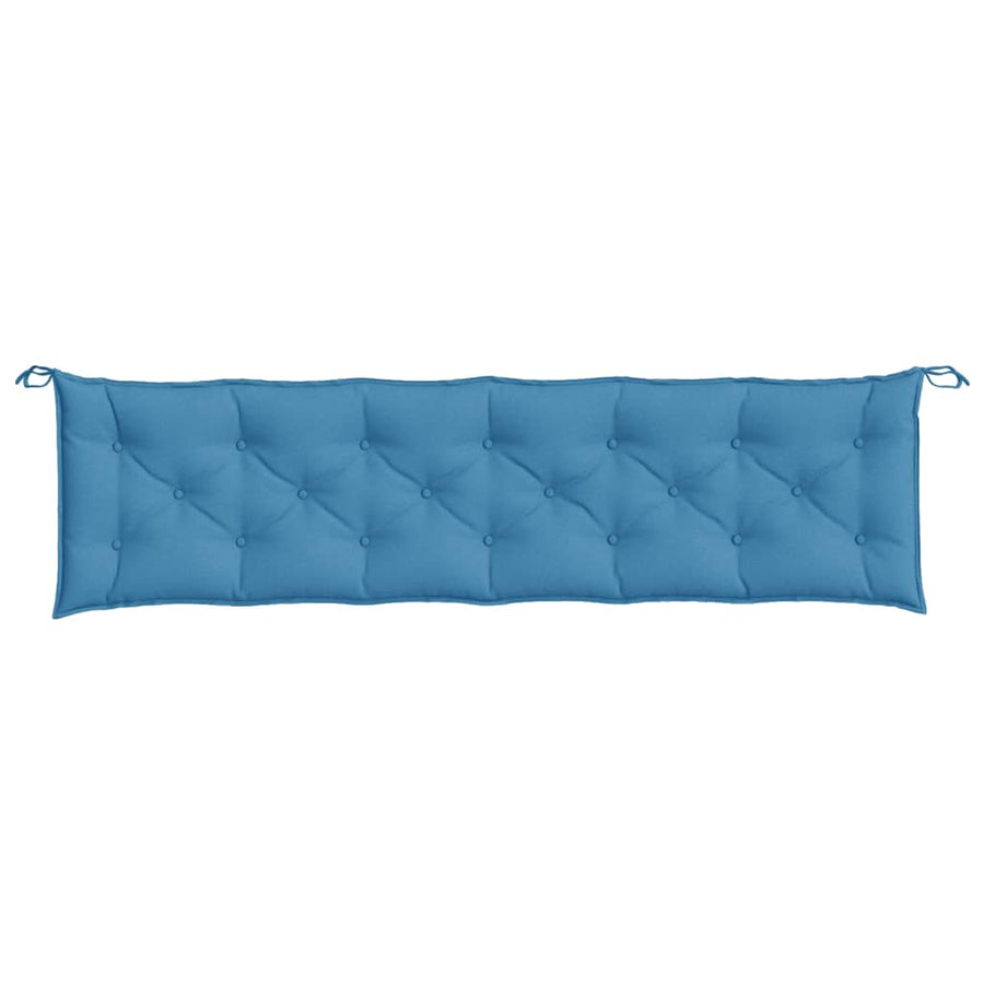 Tuinbankkussens 2 st 200x50x7 cm stof gemêleerd blauw