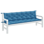 Tuinbankkussens 2 st 200x50x7 cm gemêleerd blauw