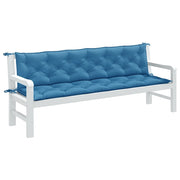 Tuinbankkussens 2 st 200x50x7 cm gemêleerd blauw