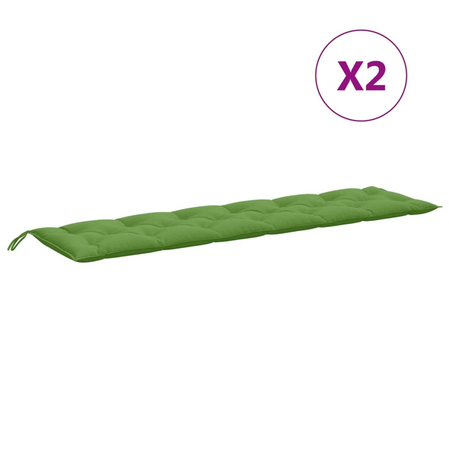 Tuinbankkussens 2 st 200x50x7 cm stof gemêleerd groen