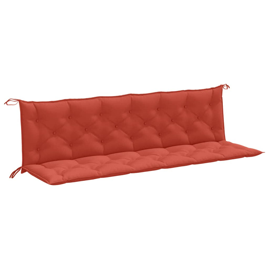 Tuinbankkussens 2 st 200x50x7 cm stof gemêleerd rood