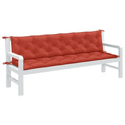Tuinbankkussens 2 st 200x50x7 cm gemêleerd rood