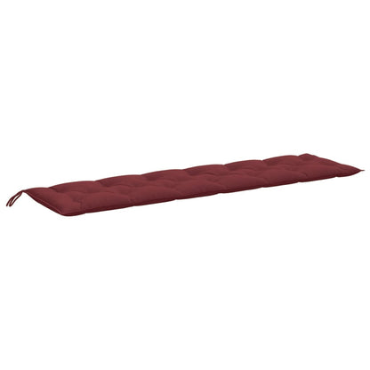 Tuinbankkussens 2 st 200x50x7 cm stof gemêleerd wijnrood