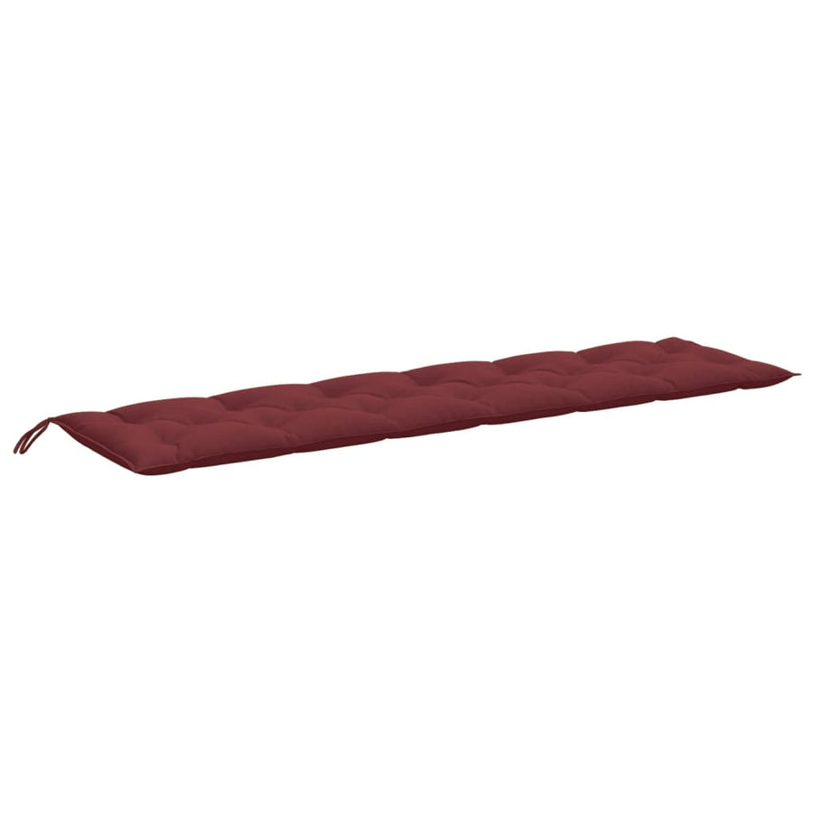 Tuinbankkussens 2 st 200x50x7 cm stof gemêleerd wijnrood