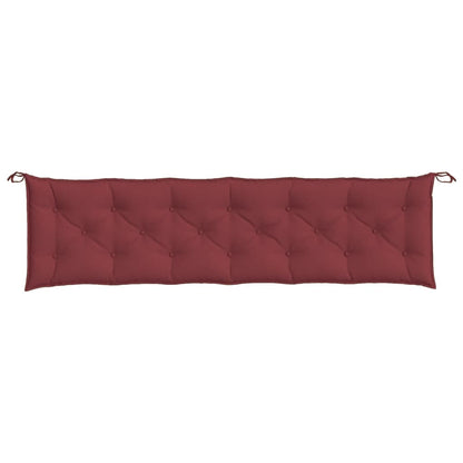 Tuinbankkussens 2 st 200x50x7 cm stof gemêleerd wijnrood