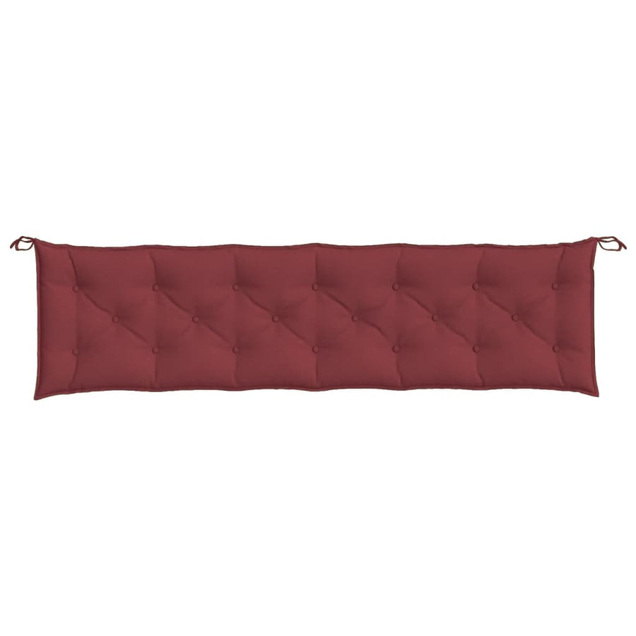 Tuinbankkussens 2 st 200x50x7 cm stof gemêleerd wijnrood