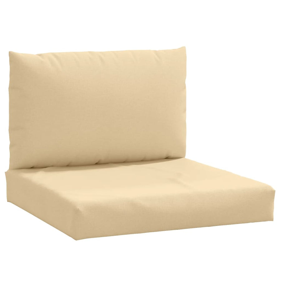Palletkussens 2 st stof gemêleerd beige
