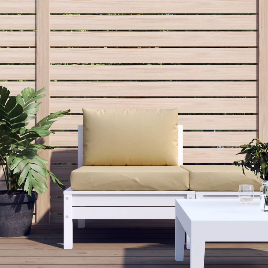 Palletkussens 2 st stof gemêleerd beige