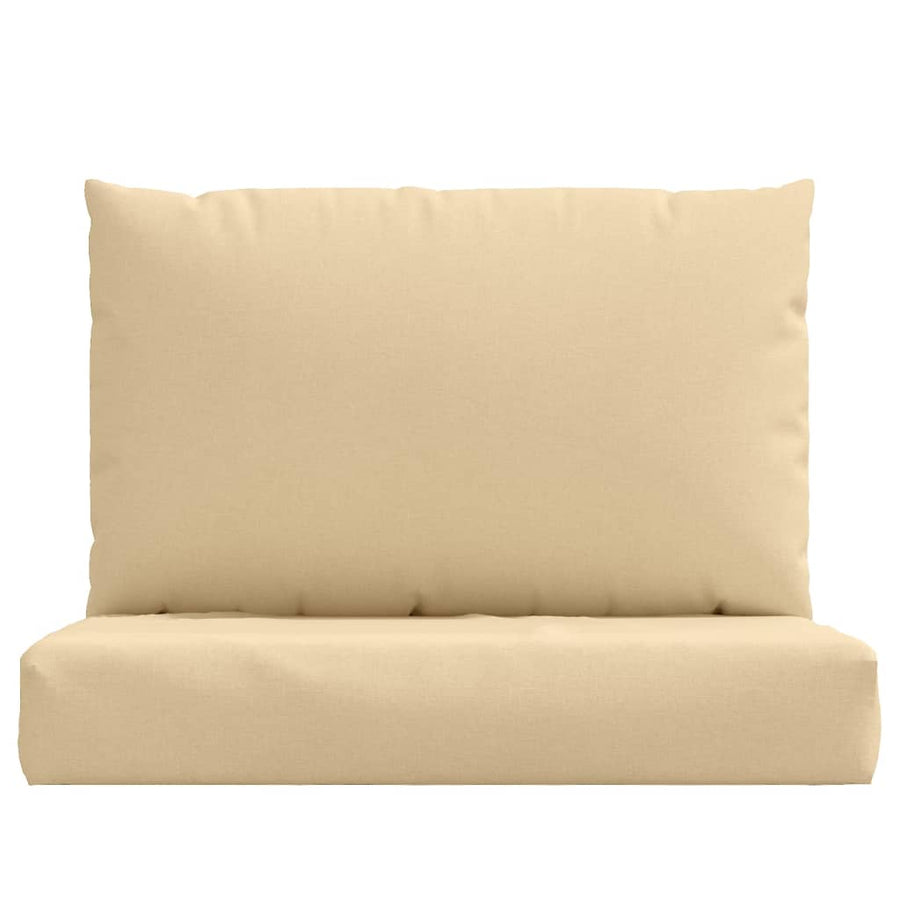 Palletkussens 2 st stof gemêleerd beige