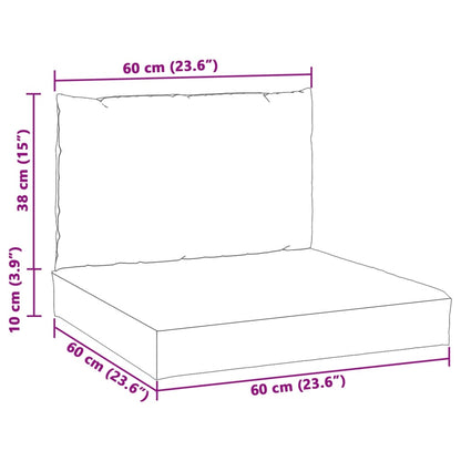 Palletkussens 2 st stof gemêleerd beige