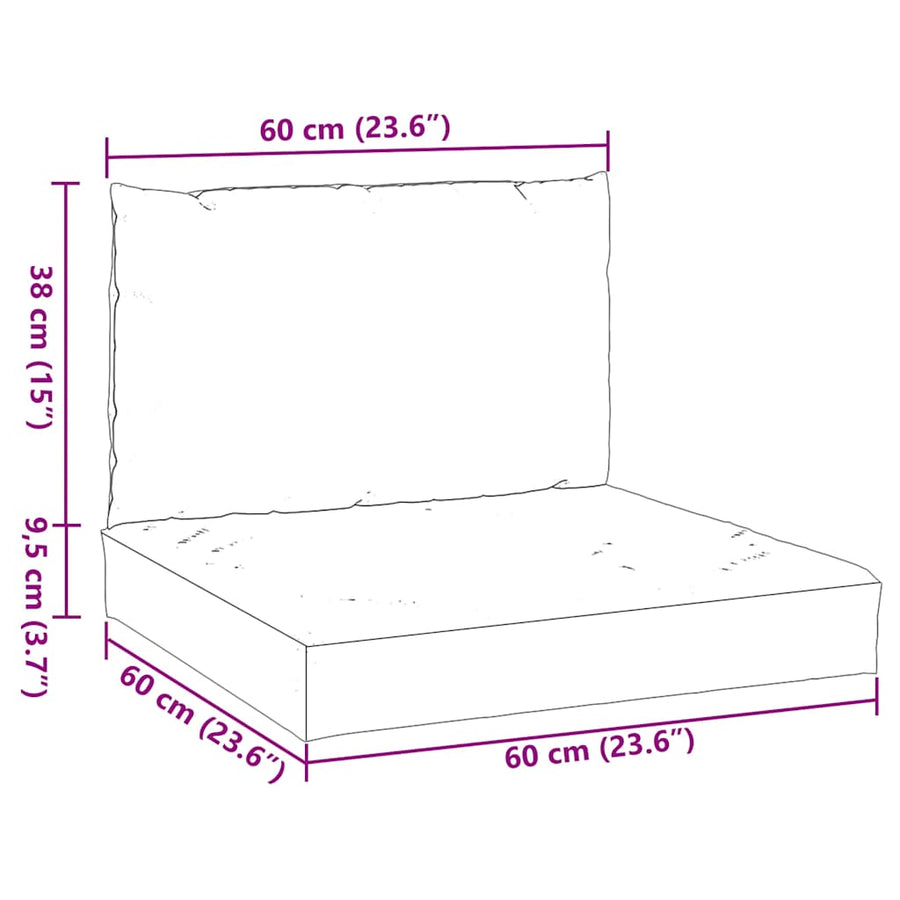 Palletkussens 2 St Stof Gemêleerd 1