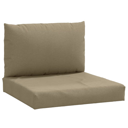 Palletkussens 2 st stof gemêleerd taupe