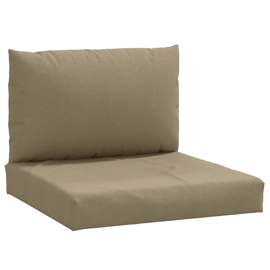 Palletkussens 2 st stof gemêleerd taupe