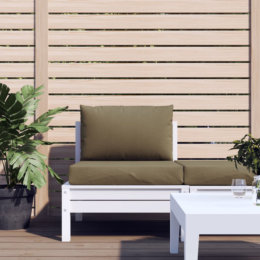 Palletkussens 2 st stof gemêleerd taupe
