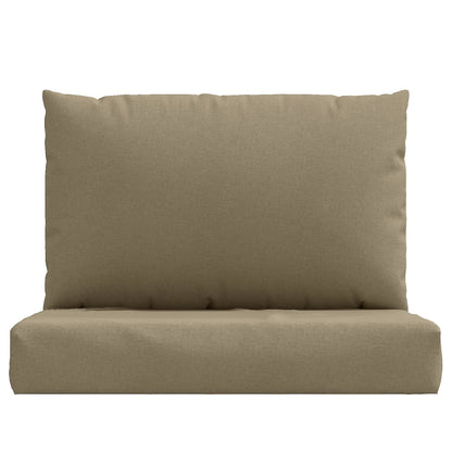Palletkussens 2 st stof gemêleerd taupe