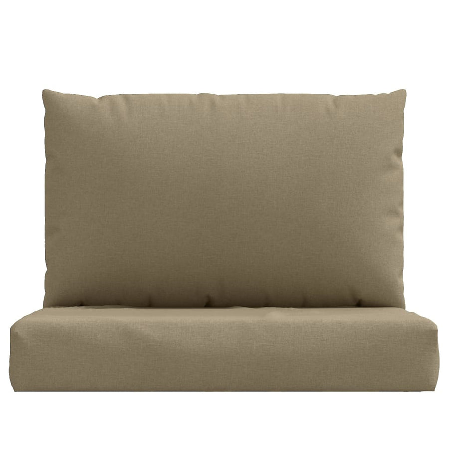 Palletkussens 2 st stof gemêleerd taupe