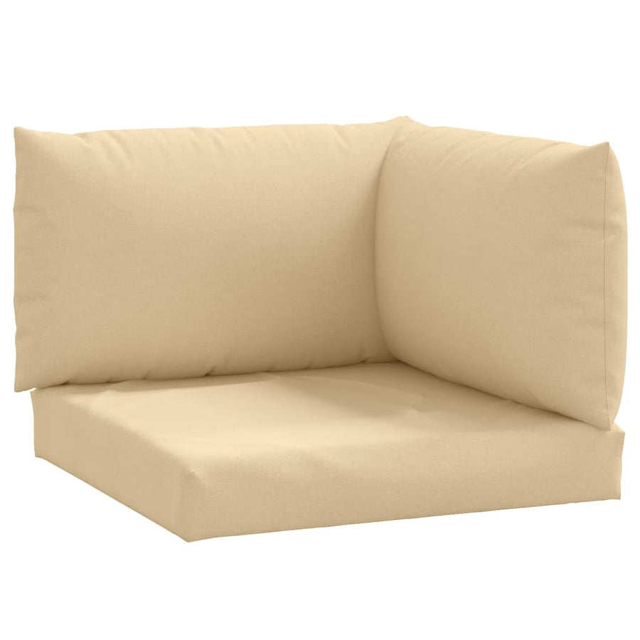 Palletkussens 3 st stof gemêleerd beige
