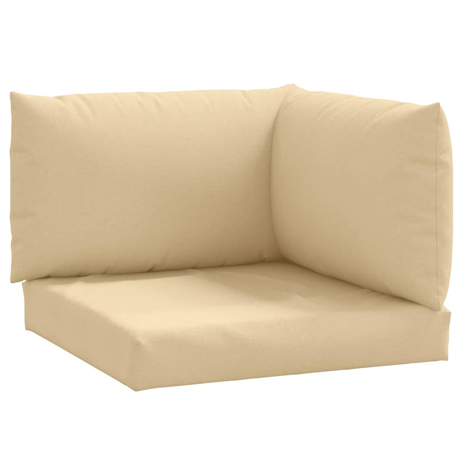 Palletkussens 3 st stof gemêleerd beige