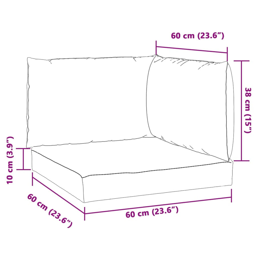 Palletkussens 3 st stof gemêleerd beige