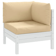 Palletkussens 3 st gemêleerd beige 100% polyester