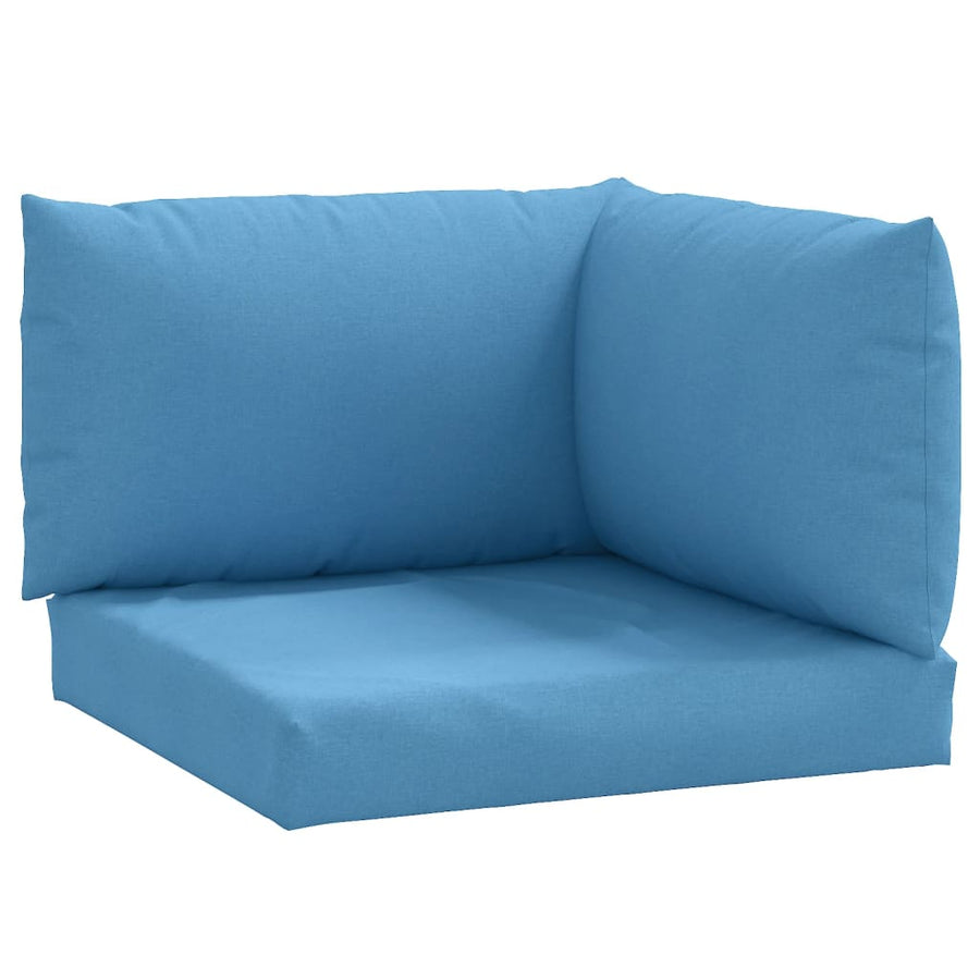 Palletkussens 3 st stof gemêleerd blauw