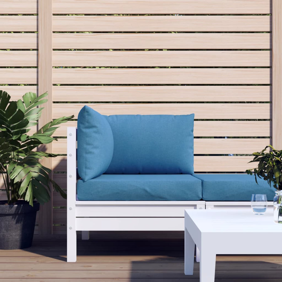 Palletkussens 3 st stof gemêleerd blauw