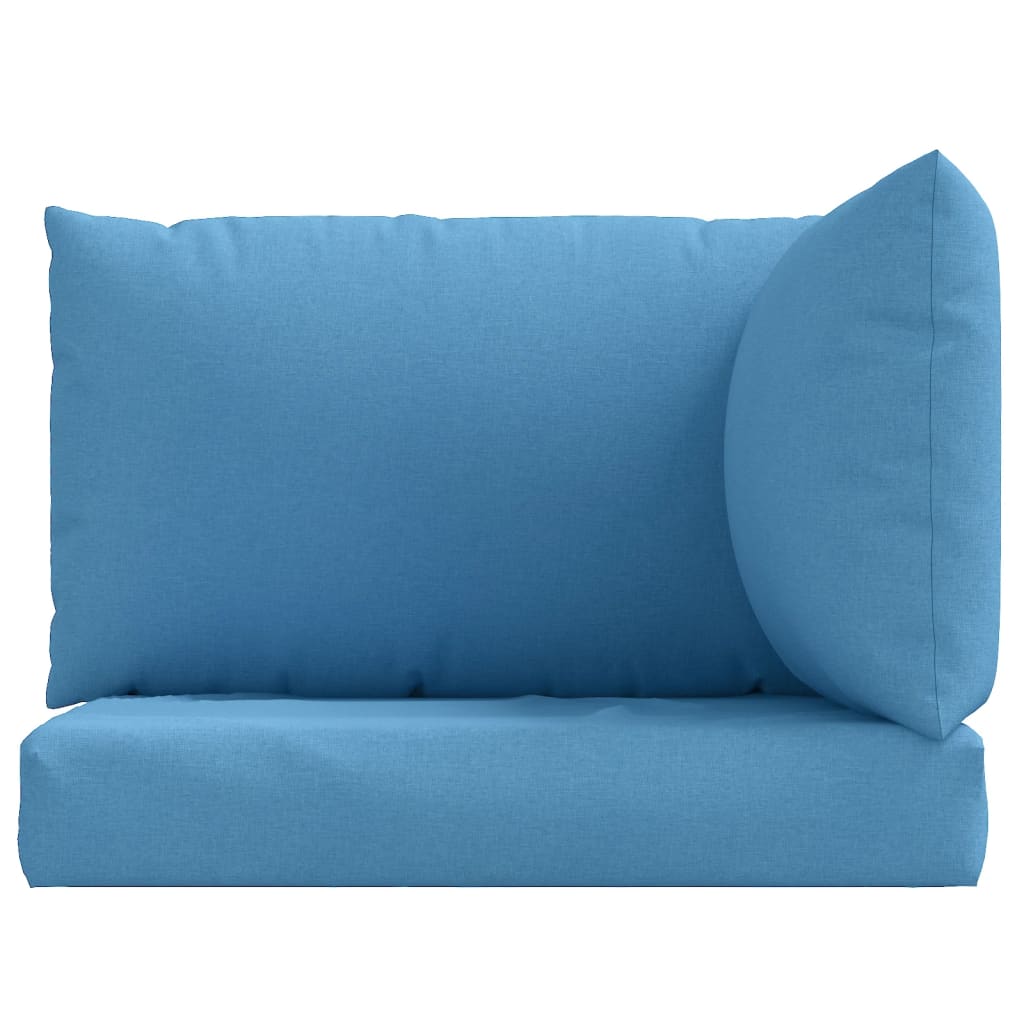 Palletkussens 3 st stof gemêleerd blauw