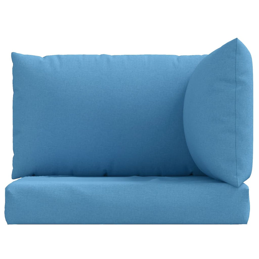 Palletkussens 3 st stof gemêleerd blauw