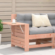 Garden bench with armrest and folding table solid Douglas fir