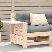 Garden bench with armrest and cushion, solid pine wood