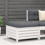 Tuinvoetenbank massief grenenhout wit 62x63.5x32 cm