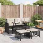 Loungeset 4-delig poly rattan zwart