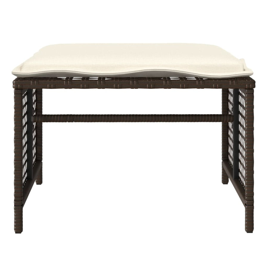4-delige Loungeset met kussens poly rattan bruin