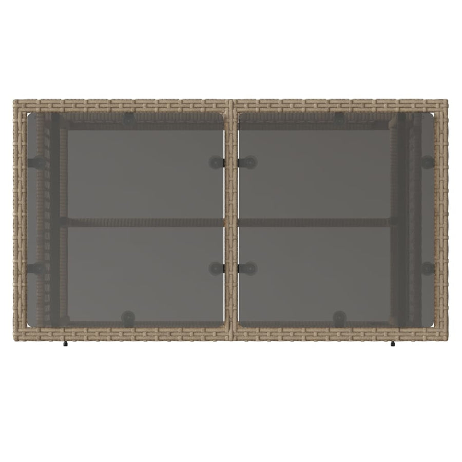 4-delige Loungeset met kussens poly rattan en glas beige