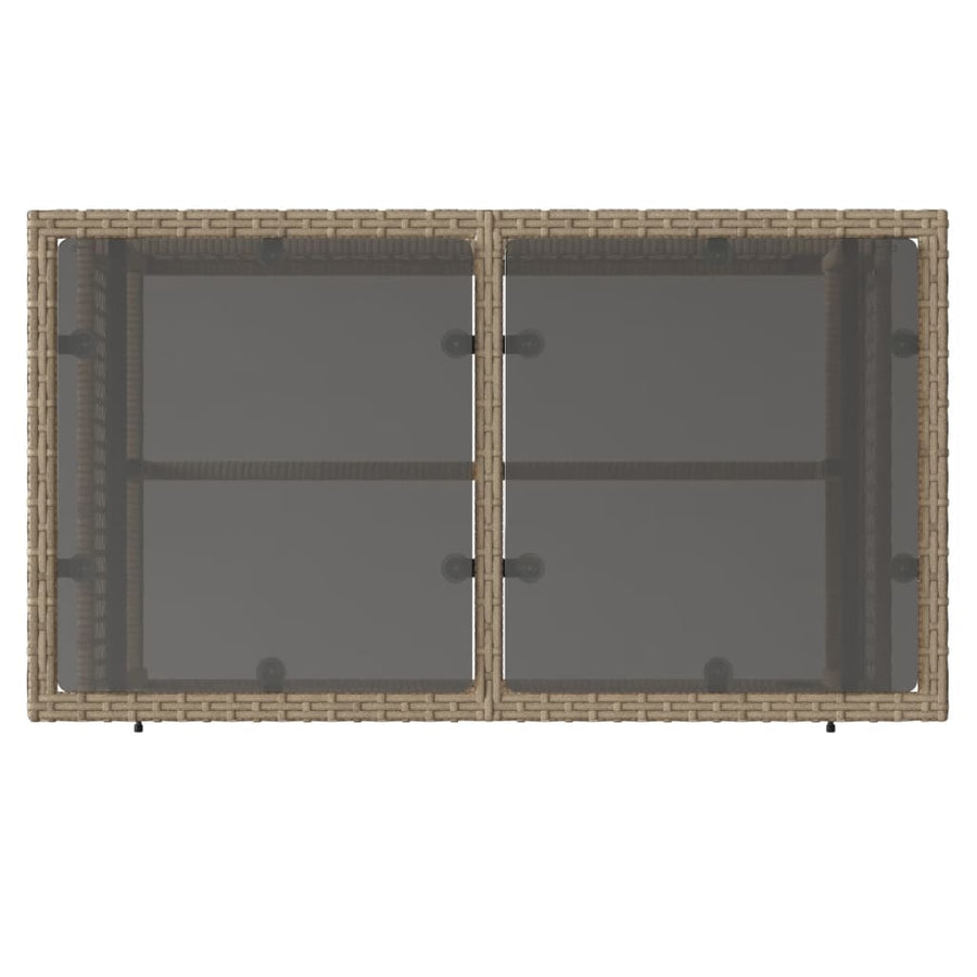 4-delige Loungeset met kussens poly rattan en glas beige