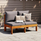 2-Seater Garden Bench with Cushions Solid Acacia Wood