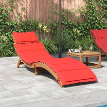Ligbed met kussen massief acaciahout rood
