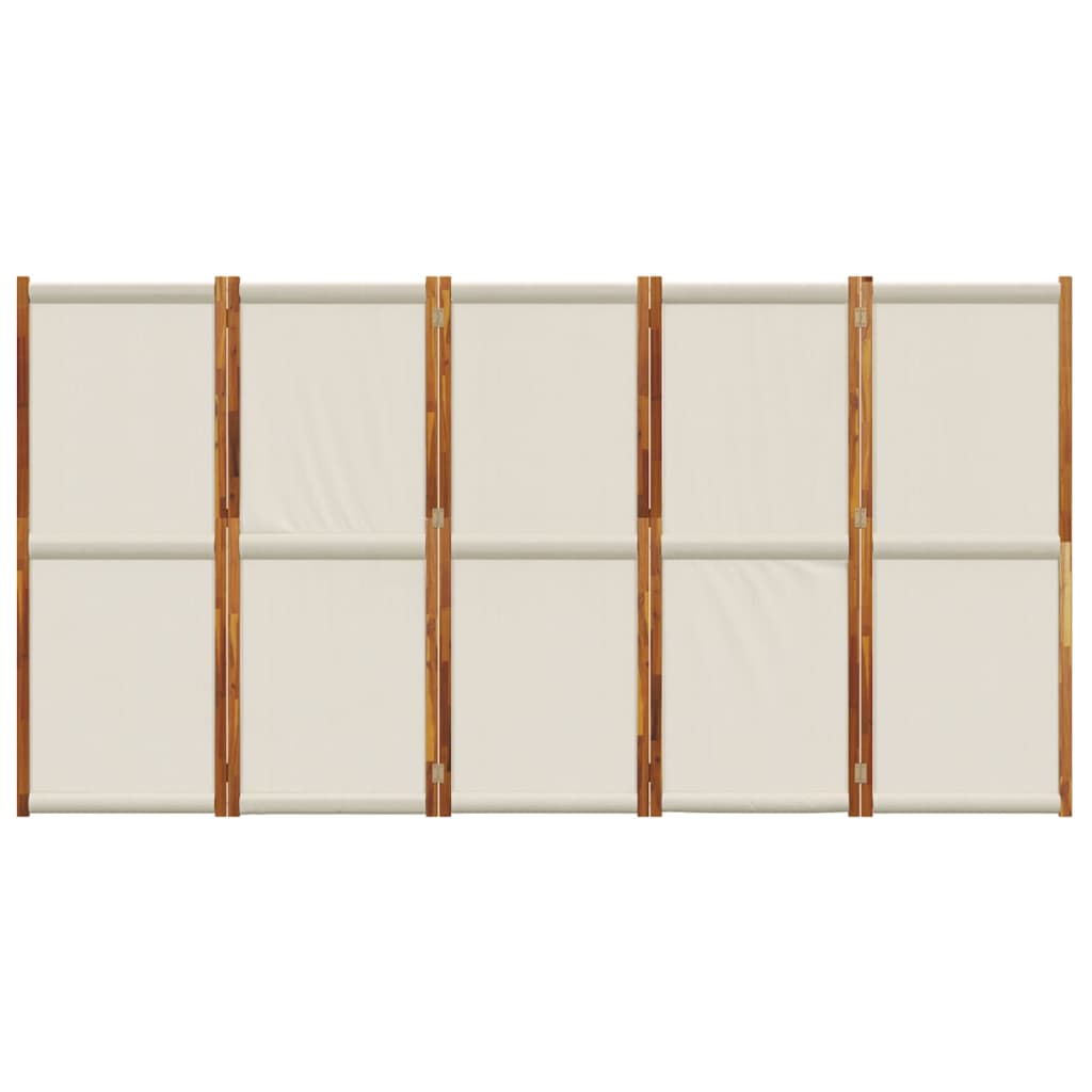 Kamerscherm met 5 panelen 350 x 180 cm Lichtgrijs