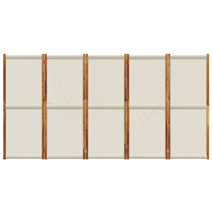 Kamerscherm met 5 panelen 350 x 180 cm Lichtgrijs