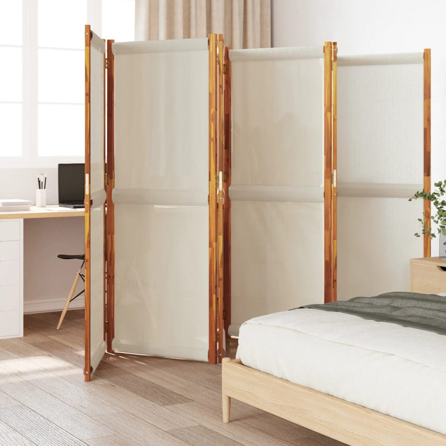 Kamerscherm met 6 panelen 420 x 180 cm Lichtgrijs
