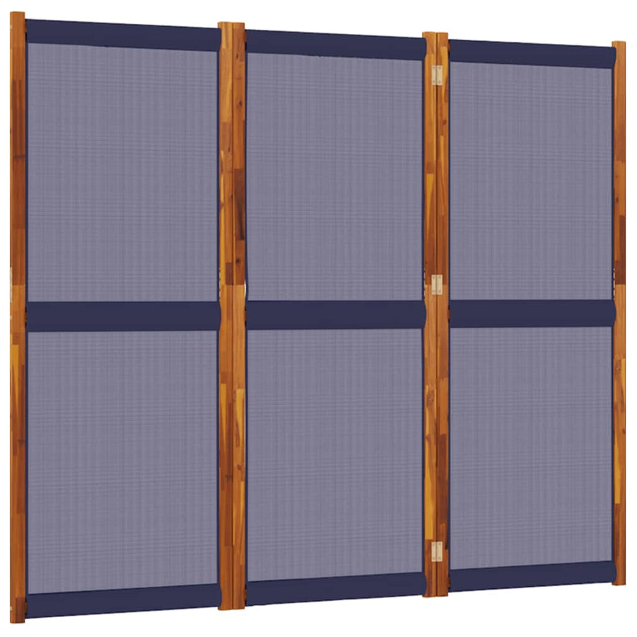 Kamerscherm met 3 panelen 210 x 180 cm Donkerblauw