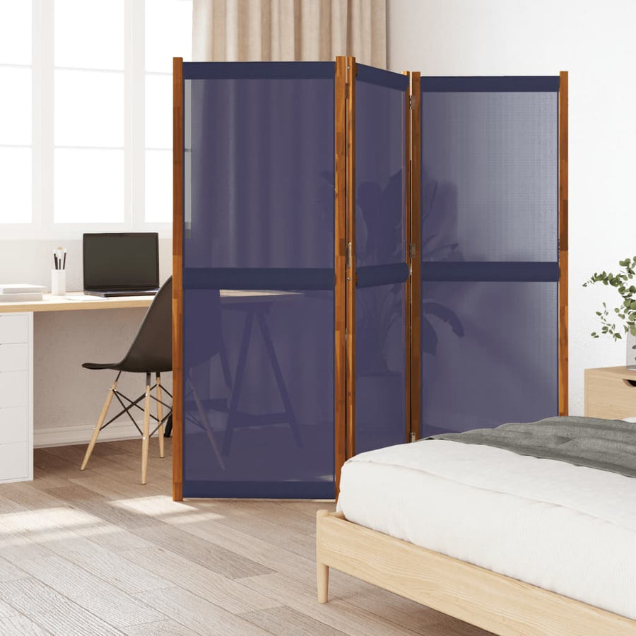 Kamerscherm met 3 panelen 210 x 180 cm Donkerblauw
