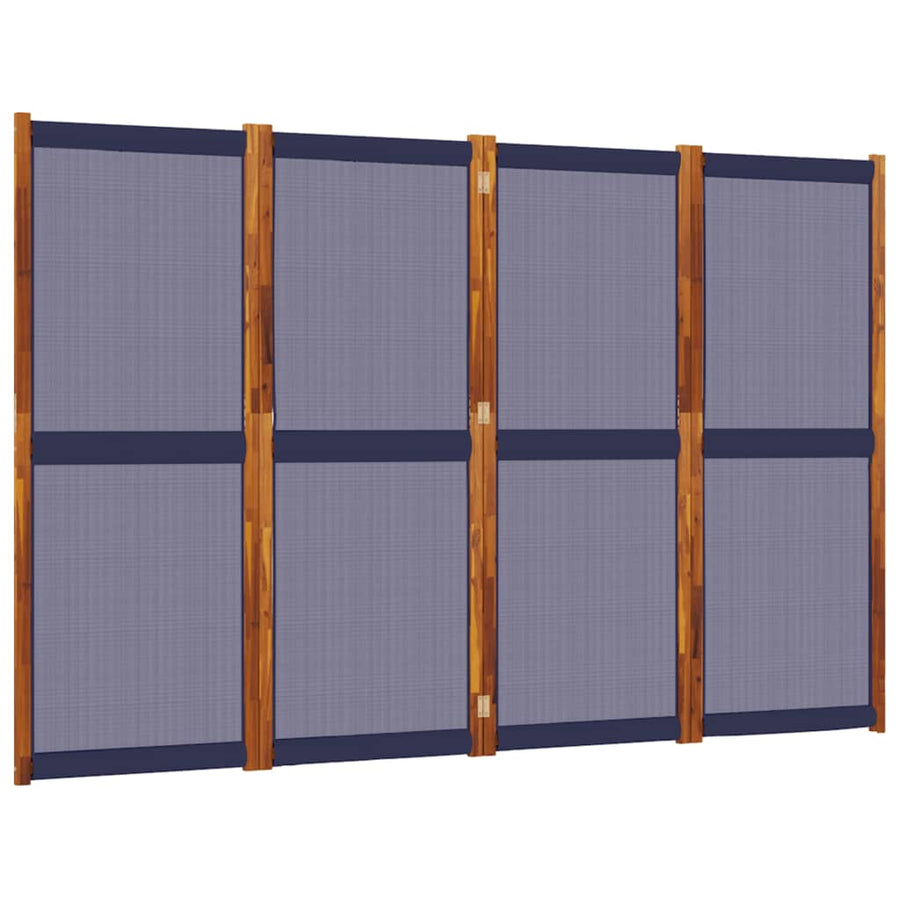 Kamerscherm met 4 panelen 280 x 180 cm Donkerblauw
