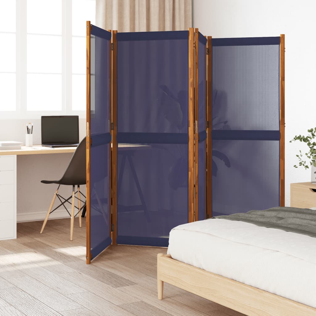 Kamerscherm met 4 panelen 280 x 180 cm Donkerblauw