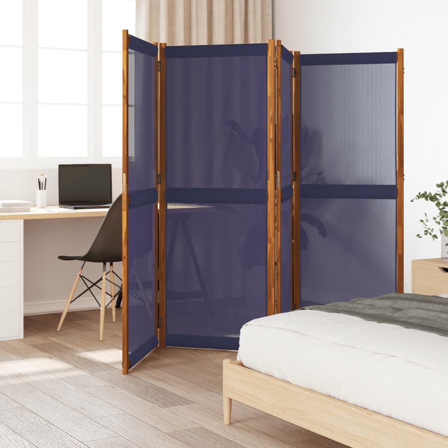 Kamerscherm met 4 panelen 280 x 180 cm Donkerblauw
