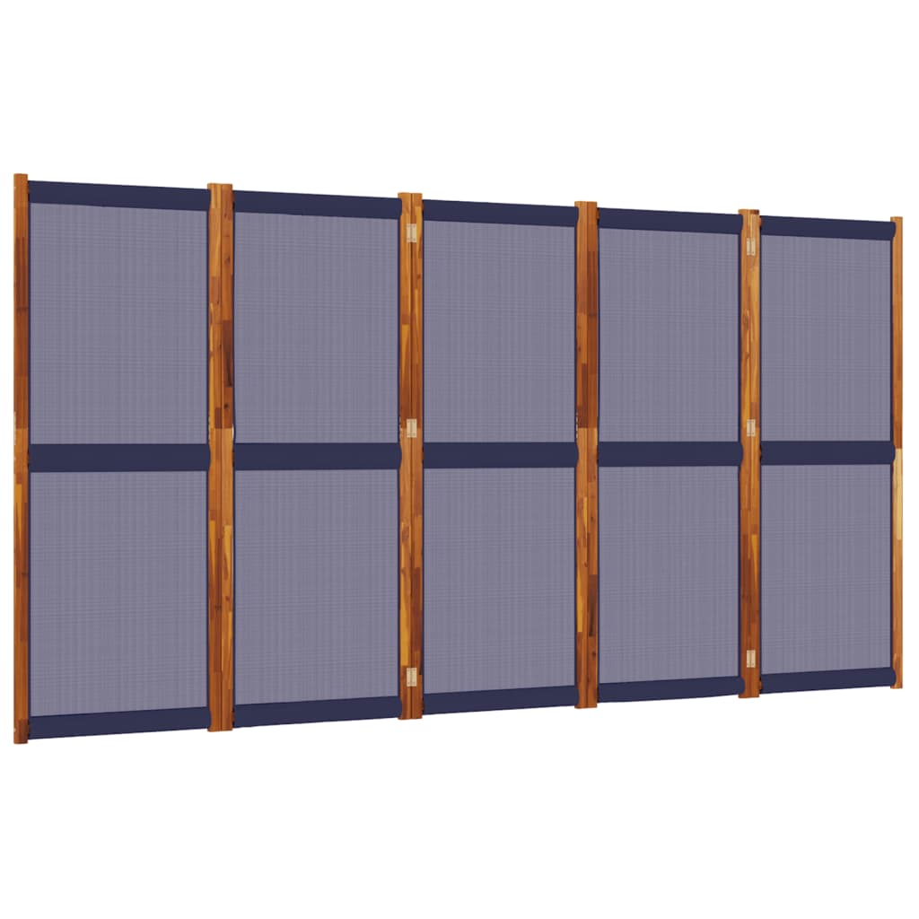 Kamerscherm Met 5 Panelen Donkerblauw 350 x 180 cm